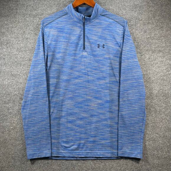 Under Armour Threadborne Fitted 1/4 Zip Pullover Shirt Men's XL Blue Running - Picture 1 of 9
